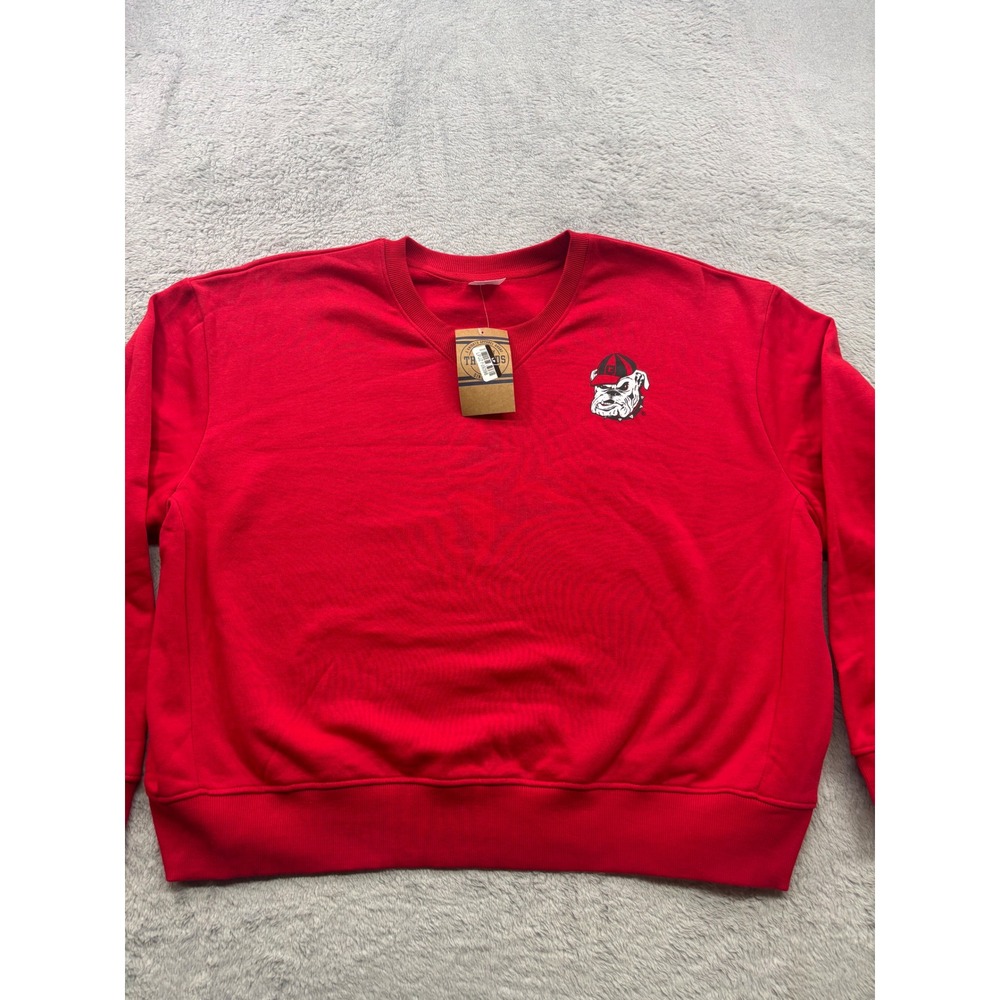 Georgia Bulldogs UGA Sweatshirt Red Crew Neck XL 16/18 NEW Rivalry Threads